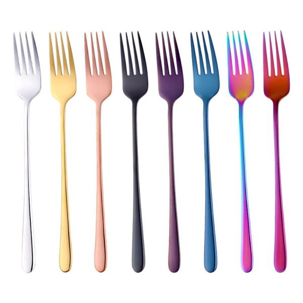 

forks stainless steel fruit fork dessert for cake snack salad spoon kitchen