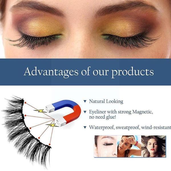 

false eyelashes mixed magnetic liquid eyeliner five pairs of set variety magnet