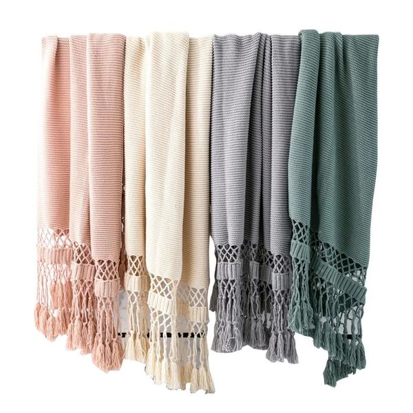 

blankets regina merk kwastje holle-out bed vlag runner pluizige gewogen chunky knit gooi deken thuis decoratieve sofa cover dekens blanket