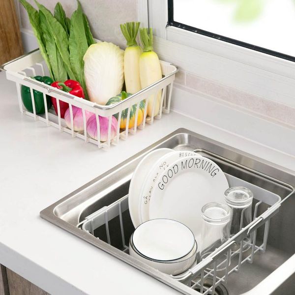 

kitchen storage & organization sink retractable dish rack to put drain household tableware cupboard