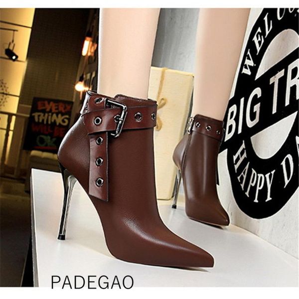 

boots women winter shoes 2021 womens ankle vintage korean fashion high heels, Black