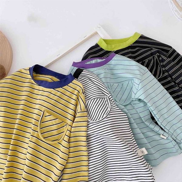 

spring kids striped casual t shirts boys cotton fashion long sleeve tee, Blue