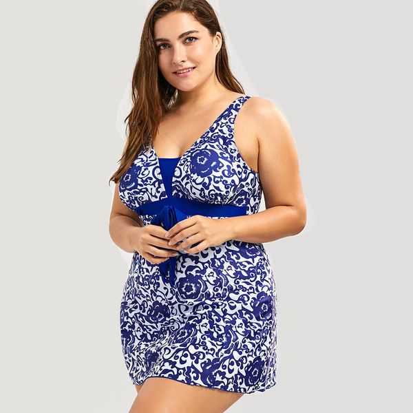 

print back new open bow large skirt one piece swimsuit for women, White;black