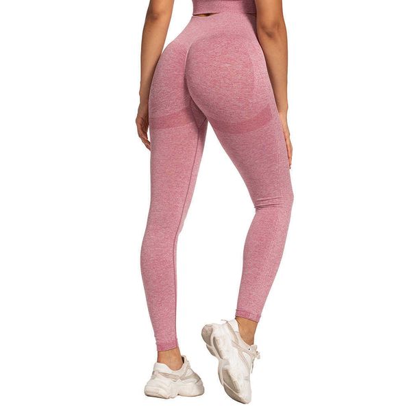 

6 color seamless stretch casual sport trousers peach buttom bodycon leggings high waist yoga pants workout cyclingwear 210604, Black;white