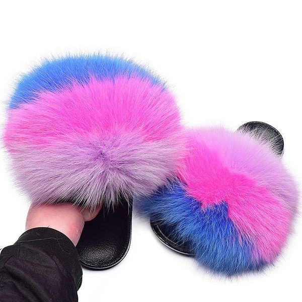 

sandals fur slippers summer fashion big grass beach shoes flat heel home flip flop, Black
