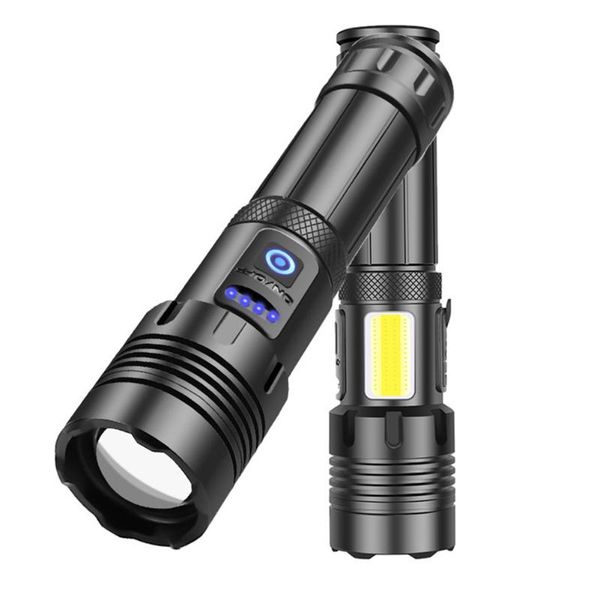 

flashlights torches outdoor usb charging waterproof torch xhp70 cob flash light camping equipment led