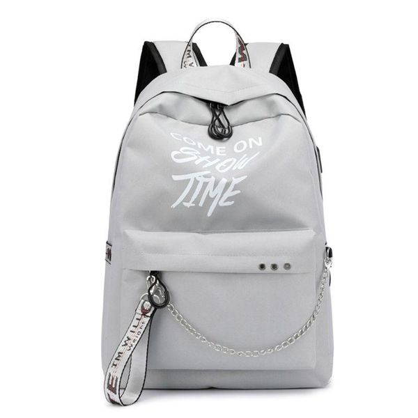 

school bags h9ed bag travel waterproof lapbackpack luminous lyrics print charger usb