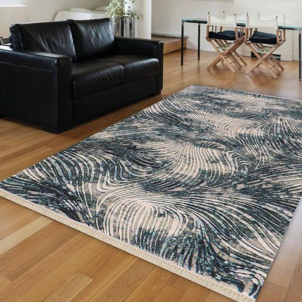 

carpets else blue black line white wave ethnic vintage retro aging 3d print anti slip kilim washable decorative area rug bohemian carpet