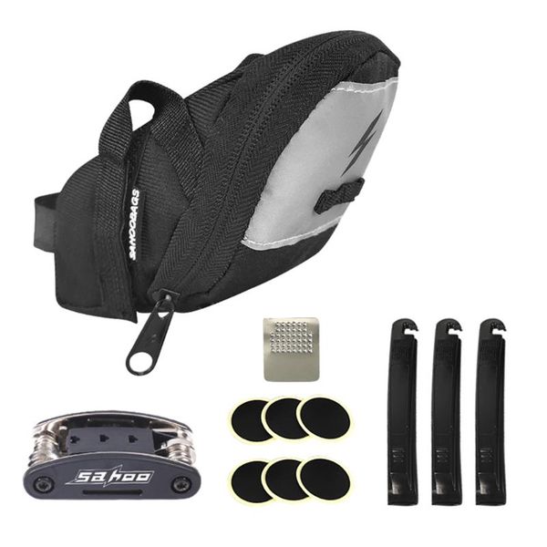

car & truck racks 16 in 1 bicycle repair tool reflective large capacity tail rear bag mtb road bike storage accessories