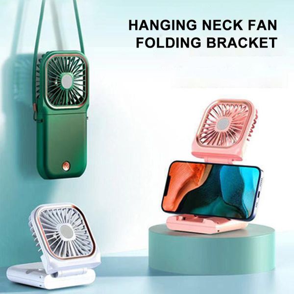 

multifunction portable hanging neck fan phone holder usb charging air cooler for school office home outdoor sport electric fans