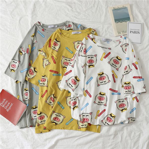 

women's t-shirt harajuku hip-hop women oversize t shirt summer womens casual loose t-shirts female korean short sleeve cactus print tsh, White