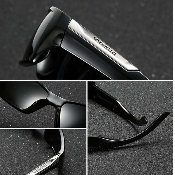 

sunglasses fashionable sun frames sun dubery driving men's quality polarized sport sunglasses high glasses male square mirror uv400 eye, Black
