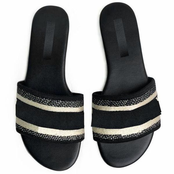 

new fashion branded letter embroidered slippers summer sandals flats women flip flops 60% off store online, Black