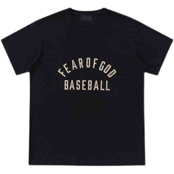 

feel of god fog season 7 main line baseball letter high street loose hip hop short sleeve t-shirt for men and women, White;black