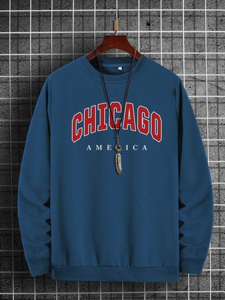 

men letter graphic sweatshirt 92vb#, Black