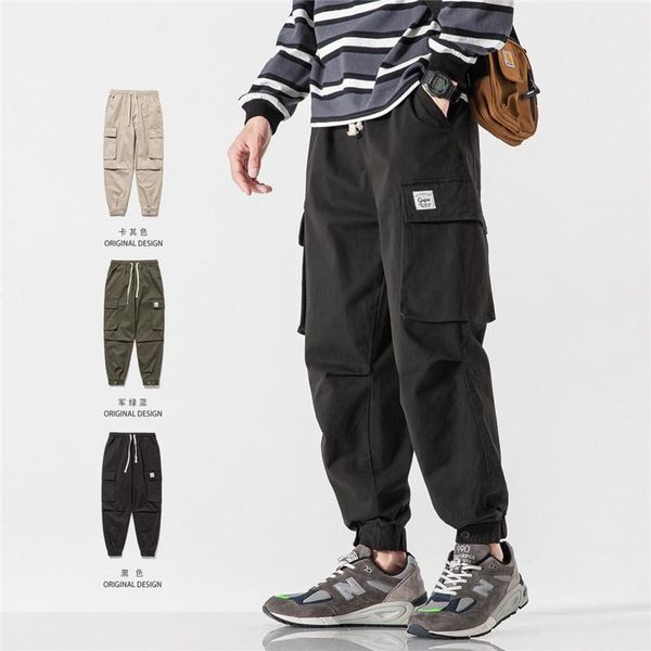 

men's pants trendy brand autumn ankle banded working japanese style casual long versatile korean, Black