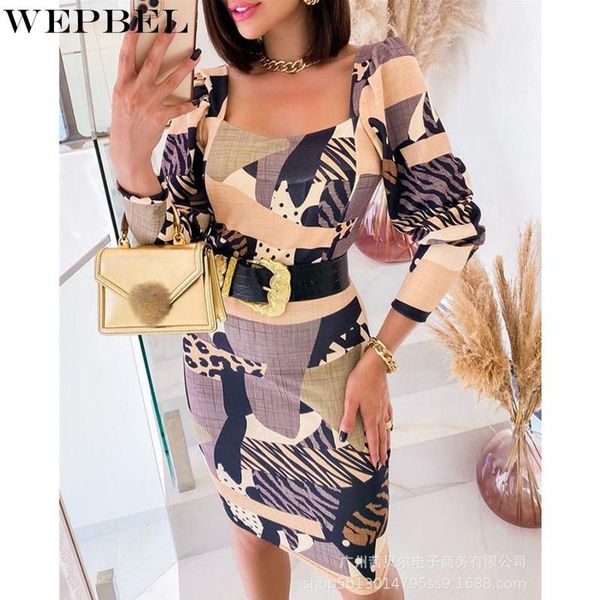 

casual dresses wepbel women's elegant patchwork midi dress ladies fashion long sleeve square collar high waist corset bodycon pencil, Black;gray