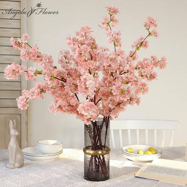 

100cm silk artificial flower cherry blossom wedding arch background decoration accessories home decor fake po props decorative flowers & wre