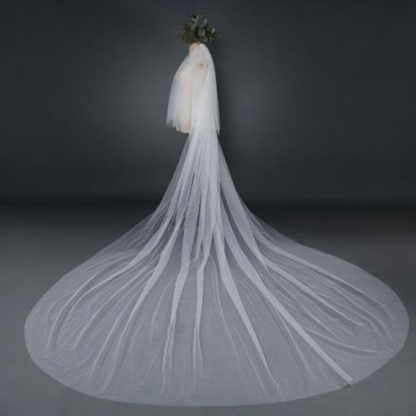 

bridal veils physical picture wedding veil 3 meters cathedral long soft with comb white two layers ivory accessories, Black