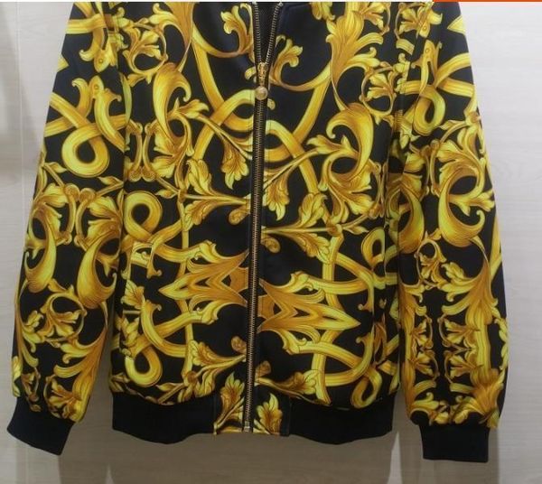 Männer Jacken 2021 Frühling 19SS Mode Ankunft Goldene Luxus Floral Royal Print Baseball Bomber Für Männer Marke Designer Kleidung1