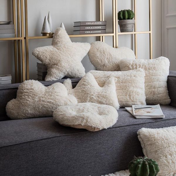 

cushion/decorative pillow star moon heart shaped fur decorative room cartoon crown cushion balls cute baby pillows