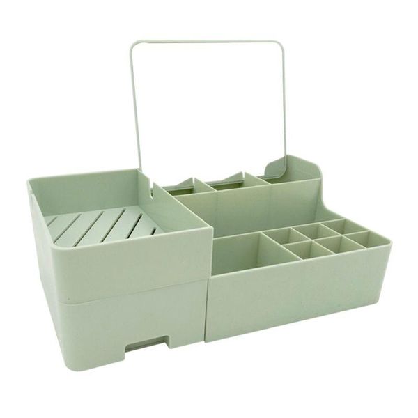 

makeup organizer with mirror for cosmetic capacity storage box y5jc boxes & bins