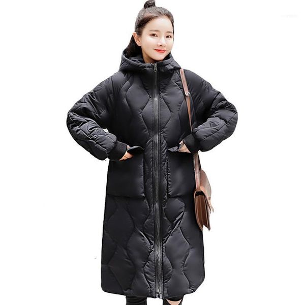 

design women winter jas warm thicken hooded long park wet jacket1, Black