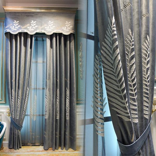

curtain & drapes light luxury curtains for living dining room bedroom simple european stylevelvet embroidered velvet