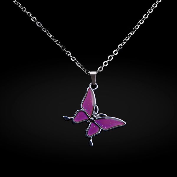 

butterfly mood necklace change color according to your tempreture, Silver