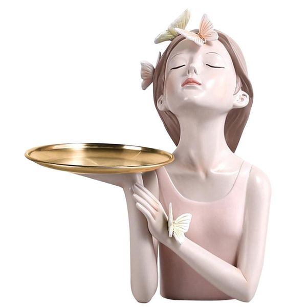 

-bust sculpture butterfly girl resin statue character craft gift home deskornament for decorative bedroom objects & figurines