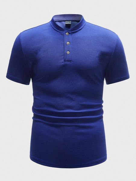 

men mock neck solid polo shirt t5bg#, White;black