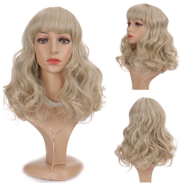 

synthetic wigs xuan guang short wavy for black women african pink hair purple with bangs heat resistant cosplay wig