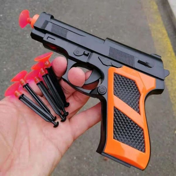 

children's toy soft bullet sucker shooting double gun competition can fire bullets desert eagle revolver boy outdoor, Blue