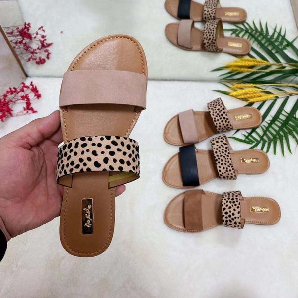 

women slipper leopard stylish female shoes casual vintage roman platform flat slippers sandals sapatos novos senhoras, Black