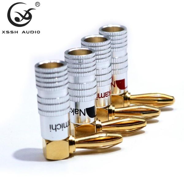 

smart power plugs xssh high-end audio pcs or 168pcs hifi nakamichi gold-plated connector for banana plug and socket with 90 degree right ang