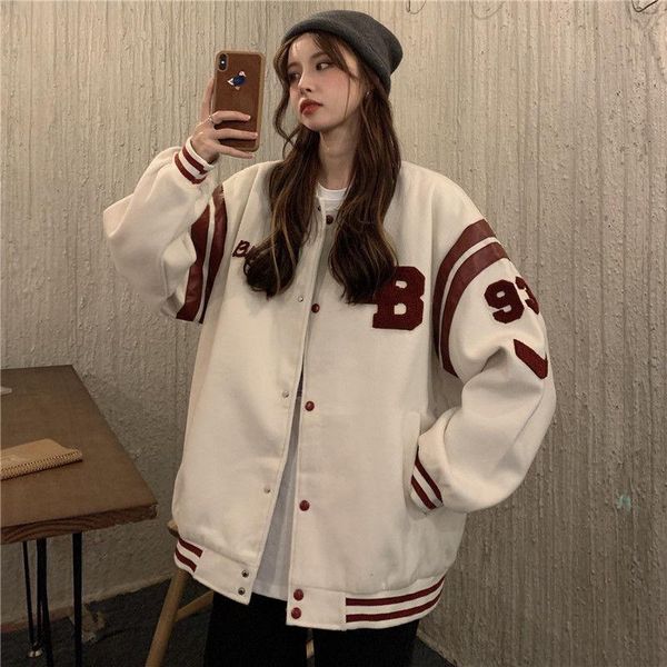 

women's jackets summer womens coats and high street hip hop baseball uniforms casual coat loose stitching jacket, Black;brown