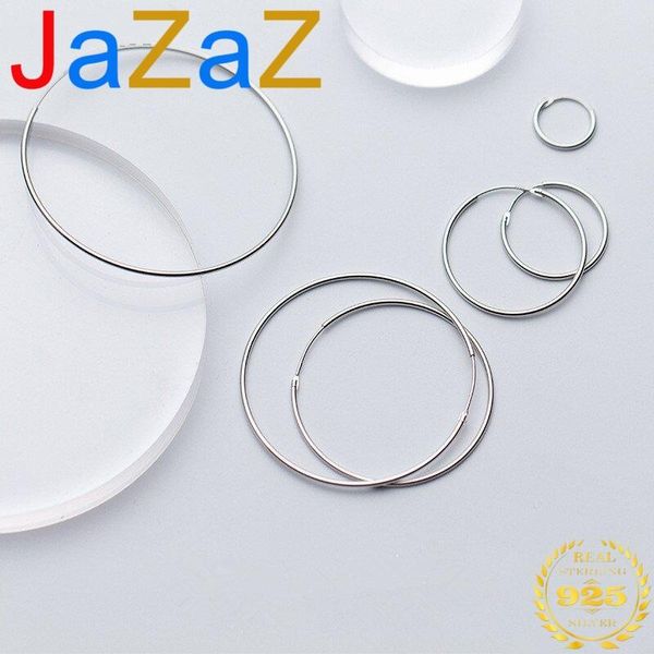 

hoop & huggie a00042 real 100% 925 sterling silver geometric exaggerated big round circle earrings women men party accessories, Golden;silver
