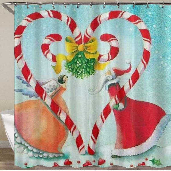 

shower curtain,gnome christmas sugar cane art cute angel,polyester fabric waterproof bath curtains hooks included - 72 x 72