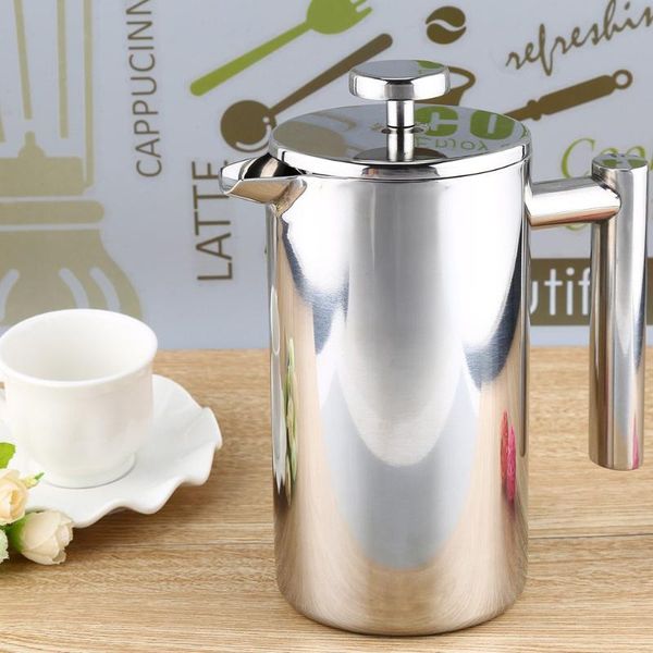 

coffee pots 1000ml stainless steel french maker pot cafetiere permanent filter baskets espresso tea double wall press