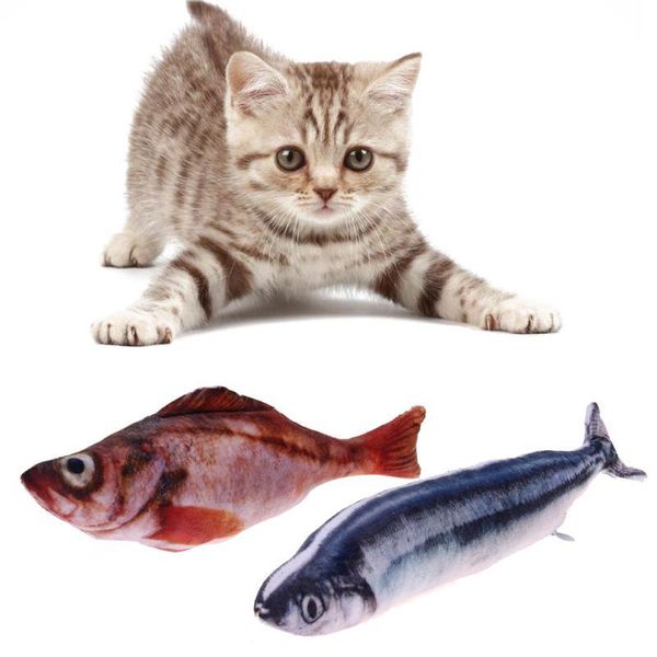 

cat toys 30cm pet plush simulation saury chewing rattle scratch toy with zipper