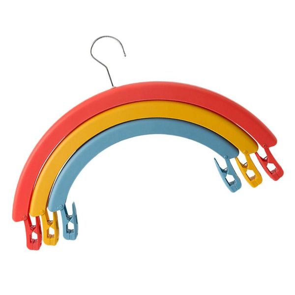 

hangers & racks 1pc three-tier clothes hanger rainbow rotating home drying