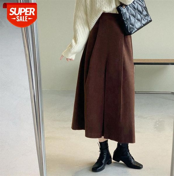

taochuan long skirt korean version of solid color high waist all-match umbrella a-line 8158 #ej7p, Black;gray