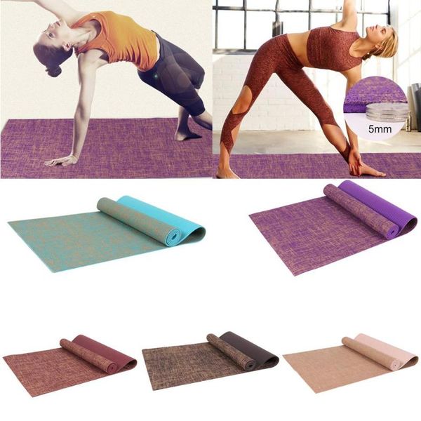 

yoga mat jute pvc fitness for gymnastique meditation pilates carpet mats