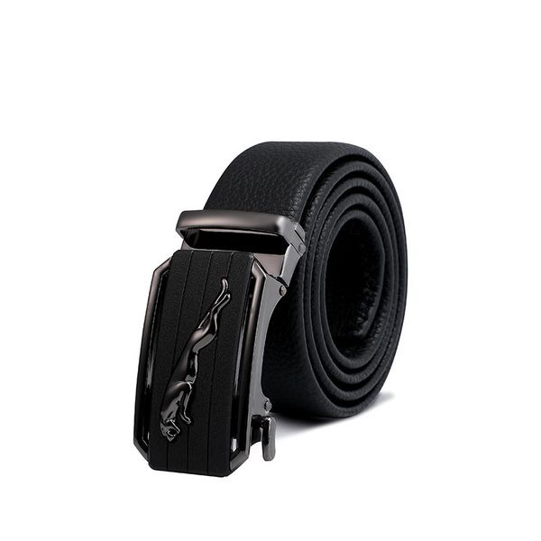 

men's automatic buckle new business simple smooth head leather belt, Black;brown