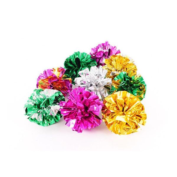 

cat toys 10pcs colored toy ring paper foil ball from hi boredom funny pet supplies