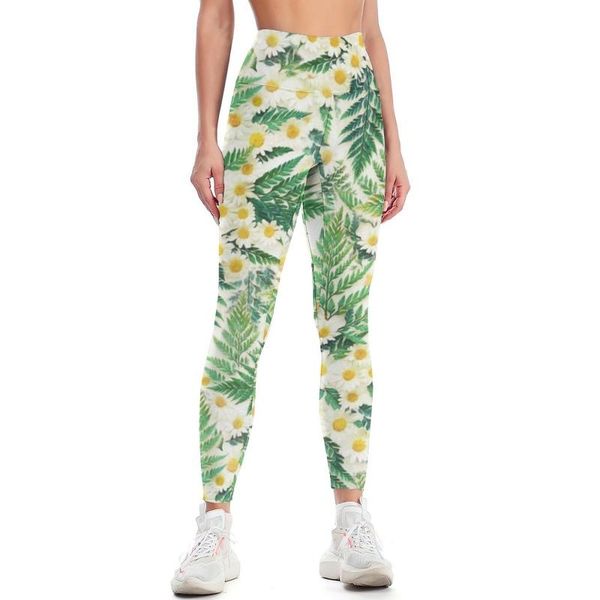 

yoga outfit daisy leggings pattern pants elegant female high waist volleyball