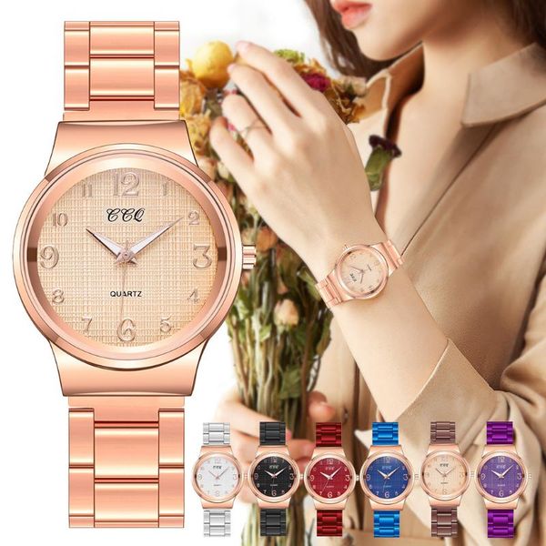 

wristwatches drop women arabic numbers watches luxury ladies stainless steel quartz relogio feminino, Slivery;brown