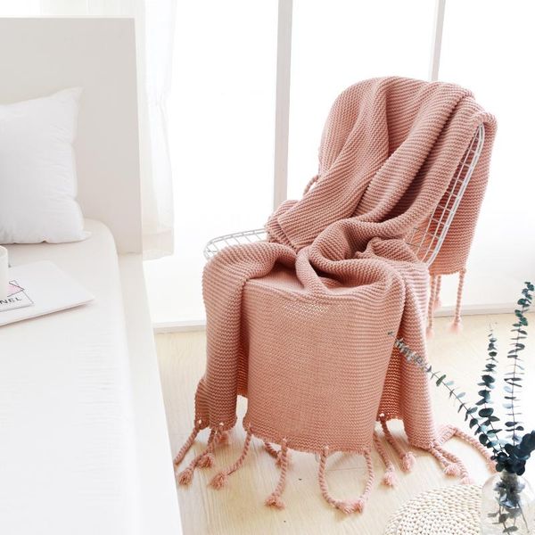 

blankets tongdi soft warm fashionable lace fringed knitting wool blanket luxury pretty gift for girl all season handmade sleeping bag