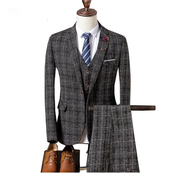 

men's suits & blazers (jacket+vest+pants) new arrival single button linen suit men wedding for jacket costume homme mariage groom, White;black