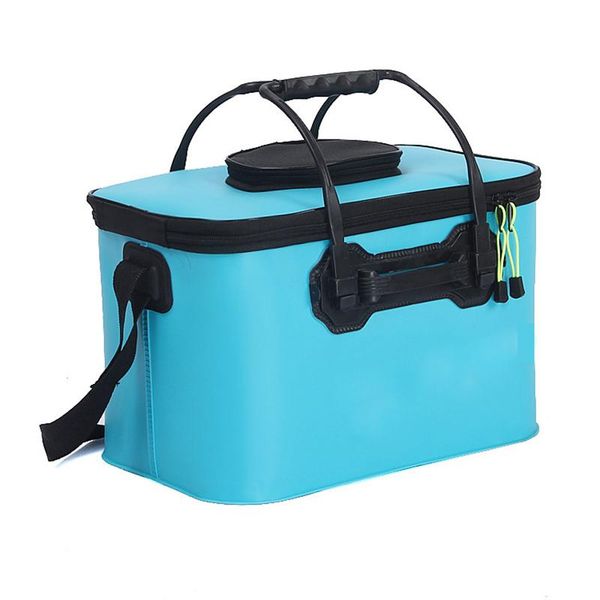

folding big fishing bucket 35cm 45cm 50cm length carp foldable bag water tank with belt accessories tools pesca s4